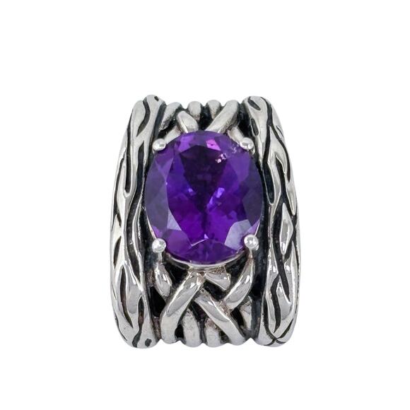 Vintage Sterling Silver 925 Effy Lagoon Purple Amethyst Pendant - Picture 4 of 10